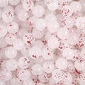 Polished milky white glass beads with red splatter pattern for DIY jewelry making - 8mm (50 Pieces/Pack) / Color 1