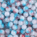 Blue and red marbled glass round beads for DIY handmade jewelry and bracelets - 8mm (50 Pieces/Pack) / Color 8