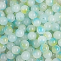 Blue and yellow gradient round glass beads with bubbles and golden powder for DIY jewelry - 8mm (50 Pieces/Pack) / Color 15