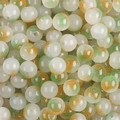 Green and orange marbled glass beads for DIY jewelry making with smooth finish - 8mm (50 Pieces/Pack) / Color 16