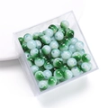 Mixed blue and green gradient glass beads in a clear box for DIY jewelry making - 8mm (30 Pieces) / Green White Mix