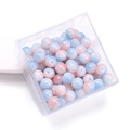 Pink and blue gradient glass beads in a storage box for DIY jewelry making - 8mm (30 Pieces) / Blue and Pink Contrast