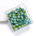 Blue and green gradient glass jelly beads for DIY jewelry making in a plastic box - 8mm (30 Pieces) / Blue Green Mix