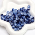 Deep blue crackle glass beads in a white ceramic tray for DIY jewelry making - 10mm (20 Pieces/Pack) / Royal Blue Mix