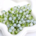 Green and blue cracked glass round loose beads for DIY handmade jewelry bracelets - 10mm (20 Pieces/Pack) / Green White Mix