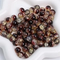 Red and amber gradient crackle glass beads for DIY jewelry making accessories - 10mm (20 Pieces/Pack) / Brown And Yellow Split