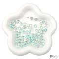 8mm light blue aurora glass beads with iridescent finish for DIY jewelry making - 8mm (20 Pieces/Pack) / Light Blue