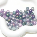 Starry sky purple and blue glass beads with gold glitter for DIY bracelet making - 20 Pieces Set / Color 02# 10mm