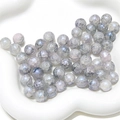 Gray purple ice-crack glass beads for DIY bracelet making in white ceramic plate - 20 Pieces Set / Color 06# 10mm