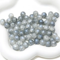 DIY grey blue crackle glass beads for jewelry making with pearlescent finish - 20 Pieces Set / Color 07# 10mm