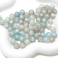 Iridescent light blue crackled glass beads for DIY jewelry making and bracelets - 20 Pieces Set / Color 08# 10mm