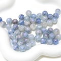 Polished light blue and white marbled glass beads for DIY jewelry and bracelets - 20 Pieces Set / Color 09# 10mm