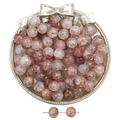 Reddish-brown cracked glass beads with gold foil flecks for DIY jewelry making - 20 Pieces Set / Color 19# 10mm
