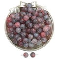 Handmade DIY round glass beads with vintage red and grey gold-flecked cracked texture - 20 Pieces Set / Color 20# 10mm
