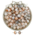 Orange and grey marbled glass beads with gold foil for DIY jewelry making - 20 Pieces Set / Color 23# 10mm