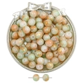 Polished round glass beads with tricolor marbling and gold leaf for DIY jewelry making - 20 Pieces Set / Color 24# 10mm