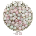 Pink and green dual-tone crackle glass beads for DIY jewelry making and bracelet crafts - 20 Pieces Set / Color 26# 10mm