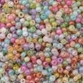Mélange coloré de perles d'imitation jade pour création de bijoux et colliers DIY - 4mm-20g/Paquet (environ 300 pièces) / Rose vif