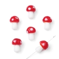 Detalle de cuentas de vidrio con forma de seta roja para joyería DIY con agujero - 10x12mm (5 Piezas/Paquete) / Rojo