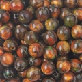 Polished resin starscape beads with orange and green nebula texture for DIY jewelry - Round Beads / 10mm (10 Pieces/Pack) / Brown