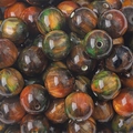 Mix of marbled resin round beads with stellar swirl pattern for DIY jewelry making - Round Beads / 12mm (10 Pieces/Pack) / Brown