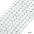 8mm παγωμένες γυάλινες χάντρες σε γαλάζιο για χειροποίητα κοσμήματα και κολιέ - 8mm (Περίπου 70 Τεμάχια/Πακέτο) / Λευκό