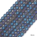 8mm ματ γυάλινες χάντρες σε ιριδίζον βαθύ μπλε και μωβ για χειροποίητα κοσμήματα DIY - 8mm (Περίπου 70 Τεμάχια/Πακέτο) / Σκούρο Μπλε