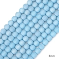 Light blue 8mm frosted glass round beads for handmade DIY hairpins and jewelry making - 8mm (Approx. 70 Pcs/Pack) / Light Blue
