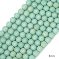 8mm mint green frosted glass beads with subtle shimmer for handmade DIY jewelry - 8mm (Approx. 70 Pcs/Pack) / Green