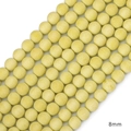 Strands of 8mm light yellow frosted glass beads for DIY jewelry and hairpins - 8mm (Approx. 70 Pcs/Pack) / Yellow