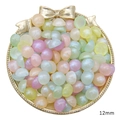 Mélange de perles nacrées macarons 12mm pour la création de bijoux artisanaux faits main - Dos plat en demi-cercle iridescent sirène aurore / 12mm (50 pcs/paquet) / Multicolore