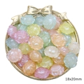 Perles de rose nacrées 18x20mm pour bijoux DIY en couleurs macaron assorties - Rose Lumineuse Bleue / 18x20mm (20 Pièces/Paquet) / Multicolore