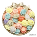 Breloques de fleurs en résine 18x20mm colorées pour bijoux DIY et coques de téléphone - Rose Iridescente / 18x20mm (20 Pièces/Paquet) / Multicolore