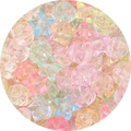 Acrylperlen-Mix mit Aurora-Beschichtung, Sterne und Herzen für DIY-Schmuckherstellung - Dicker Stern / 20g (Ca. 35 Stück/Packung) / Mehrfarbig
