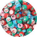 Colorful Christmas theme DIY polymer clay beads with Santa and snowman patterns - Christmas Series 9-10mm / Multicolor 30 Pieces/Pack
