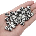 Hand-painted black and white floral pattern ceramic round beads for DIY jewelry making - 2 Pieces/Pack / Graffiti Black
