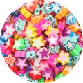 Colorful star-shaped polymer clay beads for DIY jewelry and phone chain making - Pentagram Painted 10mm / Multicolor 30 Pieces/Pack