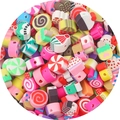 Colorful mixed polymer clay beads in various dessert shapes for DIY jewelry making - Candy Dessert 8-10mm / Multicolor 30 Pieces/Pack