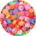 Handmade polymer clay beads in colorful animal paw shapes for DIY jewelry making - Paw Print 10x9mm / Multicolor 30 Pieces/Pack