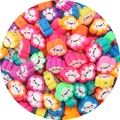 Colorful cloud shaped polymer clay beads with smiley faces for DIY jewelry making - Cloud 11x9mm / Multicolor 30 Pieces/Pack