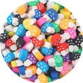 Colorful mushroom shaped polymer clay beads for DIY jewelry and phone chain accessories - Mushroom 11x9mm / Multicolor 30 Pieces/Pack