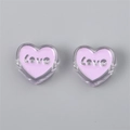 DIY acrylic heart beads with Love engraving for handmade jewelry making in light purple - Heart (LOVE) / 4 Pieces/Pack (24x22x9mm) / Purple