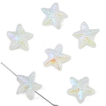Cuentas de cristal de estrella de mar irisadas para joyería DIY con agujeros - Importadas De Color Blanco 15x14 Mm Tamaño De Poro Aprox. 1 Mm 10 Piezas/paquete