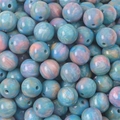 Polished resin beads with blue, pink, and yellow marble texture for jewelry DIY making - Milkshake Pattern