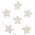 Cuentas de vidrio de estrella de mar transparentes con pan de oro para joyas DIY - Polvo De Oro Translúcido Blanquecino 15x14 Mm Tamaño De Poro Aproximado De 1 Mm 10 Piezas/paquete