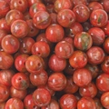 Polished resin beads with red, orange and green marble patterns for DIY jewelry making - Peach Pattern