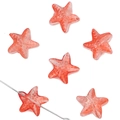Cuentas de vidrio estrella de mar naranja translúcida para hacer joyas DIY - Rojo 15x14 Mm Tamaño De Poro Aproximado De 1 Mm 10 Piezas/paquete
