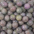 Polished resin beads with iridescent marble pattern for DIY jewelry making - Bean Green Pattern