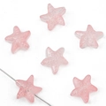 Cuentas de vidrio en forma de estrella de mar rosa para creación de joyas DIY - Rosa 15x14 Mm Tamaño De Poro Aproximado De 1 Mm 10 Piezas/paquete