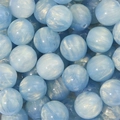 Sky blue resin mermaid beads with golden glitter and marble swirl for DIY jewelry - Blue Faux Cat Eye